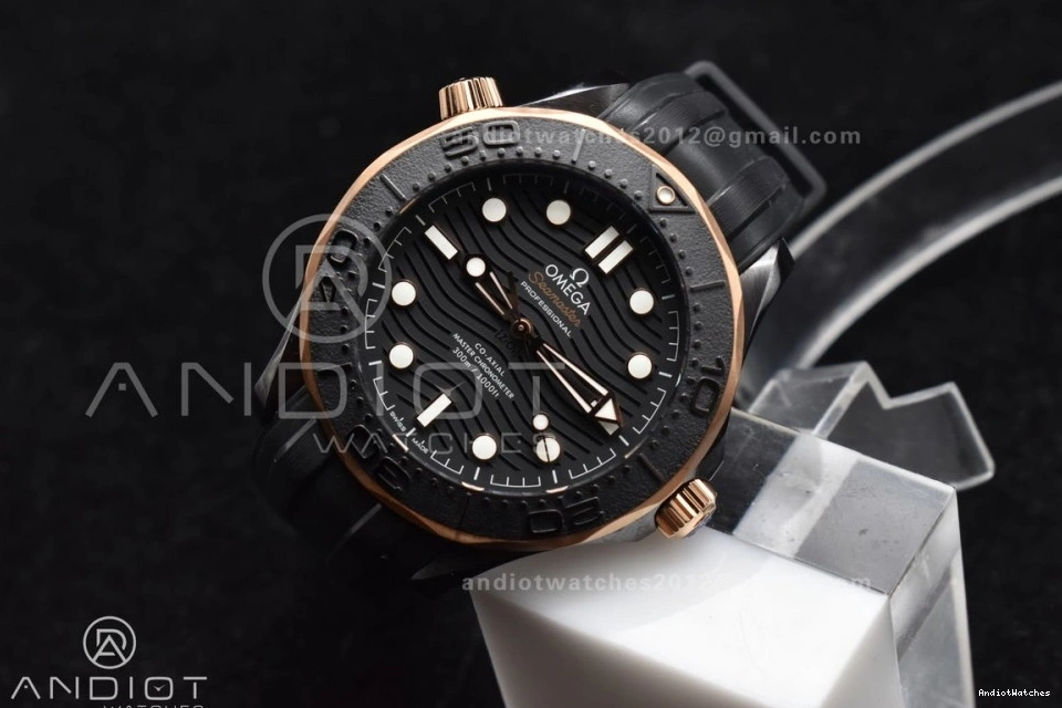 Best Black Seamaster VSF Black Neat Bezel Strap Rubber 43.5mm A Dial 300m Edition on 1070 1:1 RG Black Ceramic 1205